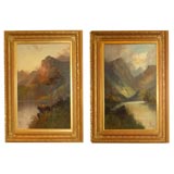 Early 20th Century Pair of Oils on Canvas